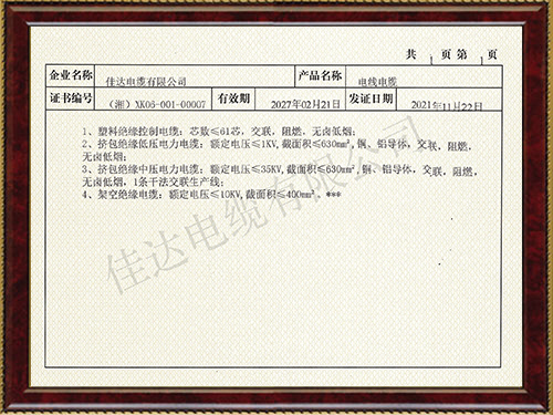 生產許可證證書 生產許可證證書